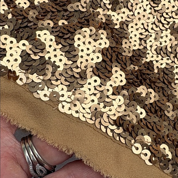 Talbots Gold Sequin Top/ INC scarf - Picture 2 of 6